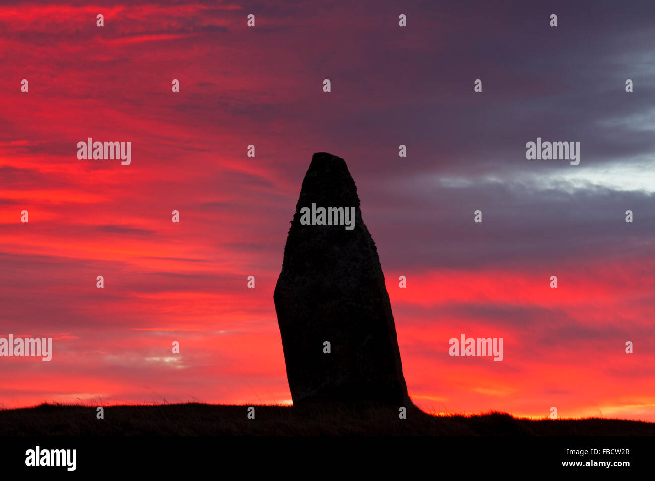 Staney Hill standing stone, Orkney Stock Photo