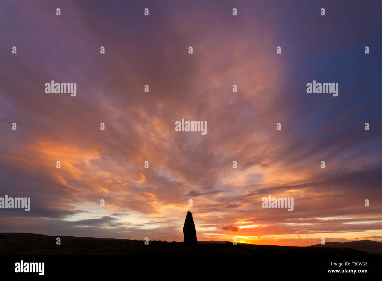 Staney Hill standing stone, Orkney Stock Photo