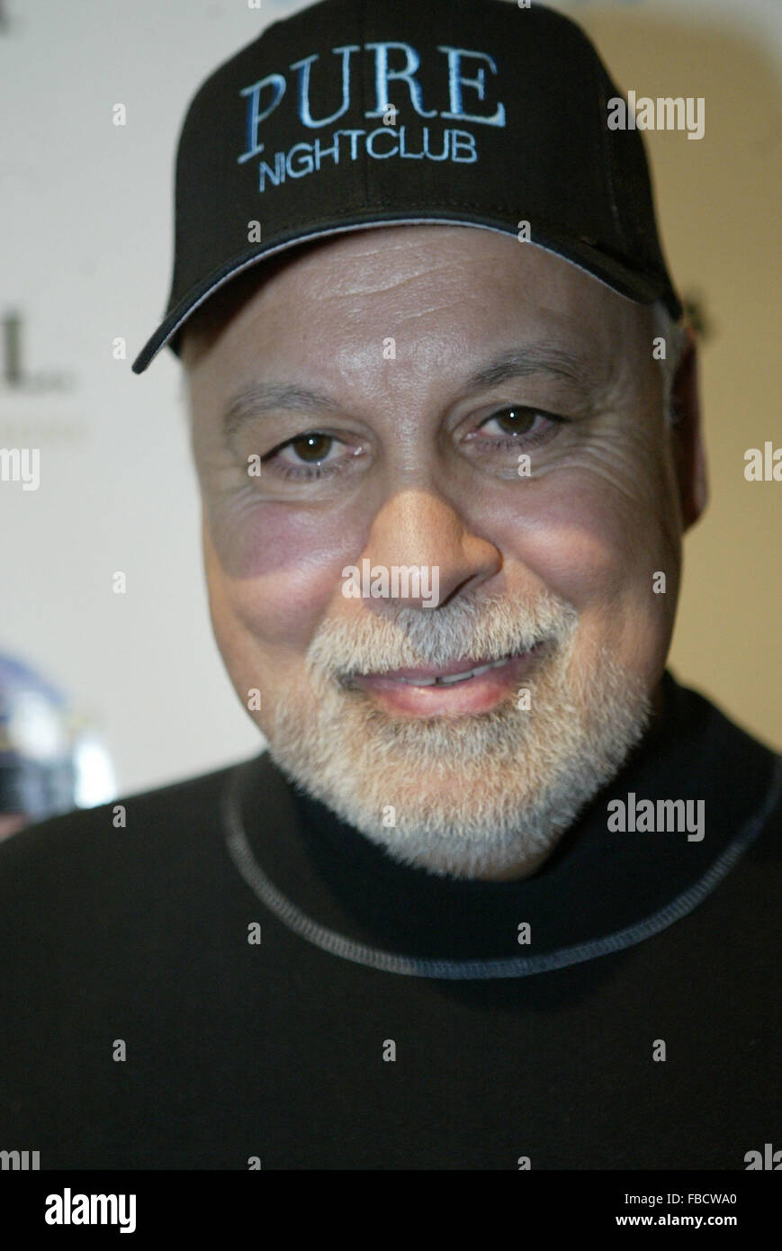 File. 14th Jan, 2016. RENE ANGELIL (January 16, 1942 - January 14, 2016) a Canadian singer and manager, has died at 73 of cancer. He was the husband and at one time the manager of singer Celine Dion until his death. Pictured: Mar 03, 2007 - Las Vegas - Rene Angelil (Celine Dion's husband) at Caesars Palace Hotel & Casino in front of the Pure Nightclub in Las Vegas, Nevada, for the 3rd National Heads-up Poker Championship, with 64 of the Worlds best poker players competing in a series of Heads Up Texas Hold'em matches. (Credit Image: © Mary Ann Owen/ZUMA Press) Stock Photo