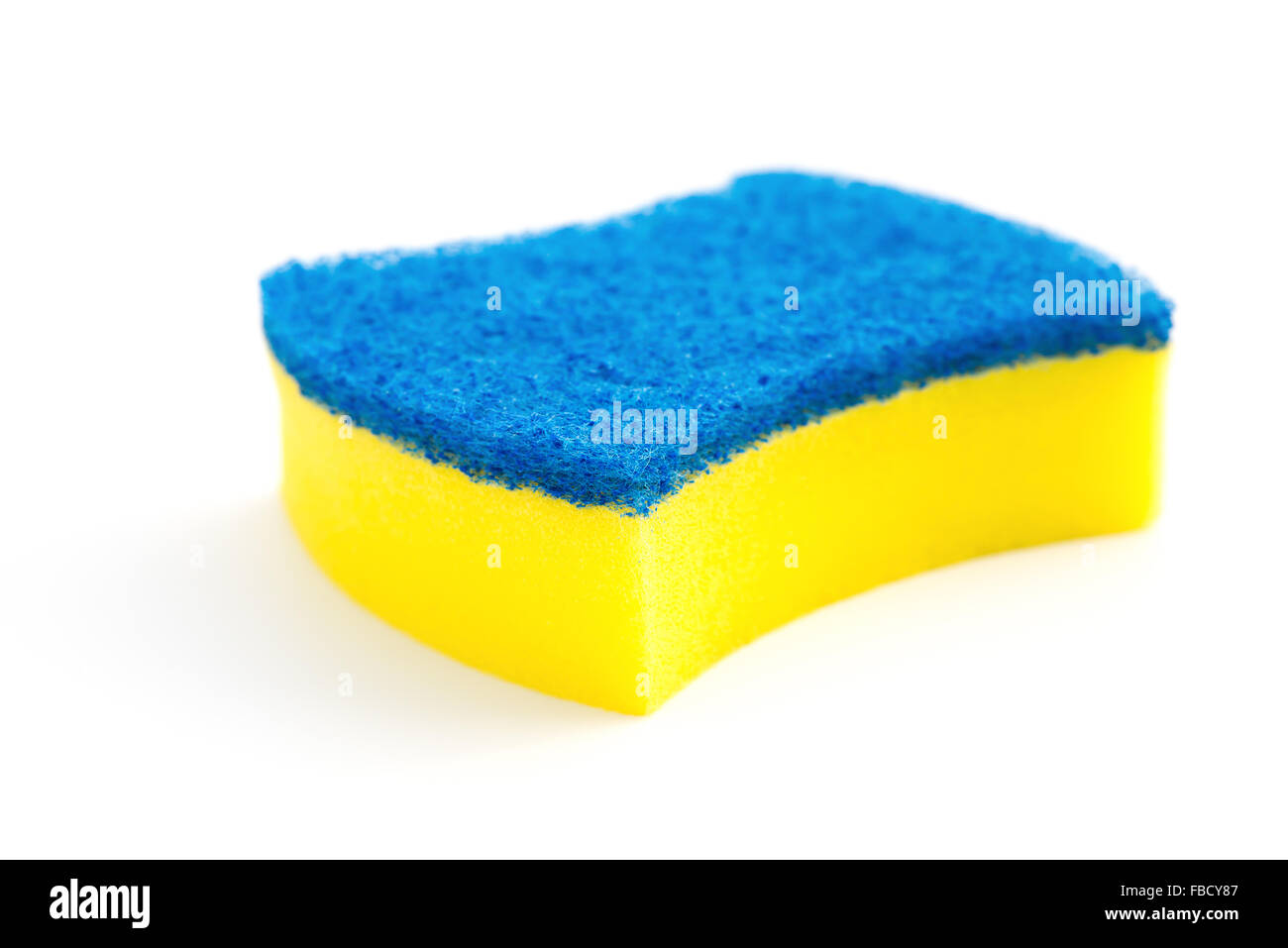 new double-side cleaning sponge on a white background Stock Photo