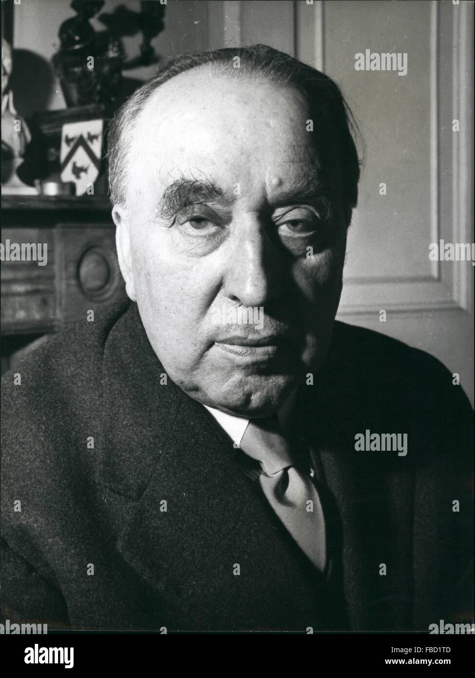 1962 The President oft the Royal Academy in his Study Using a quill pen, Professor Richardson