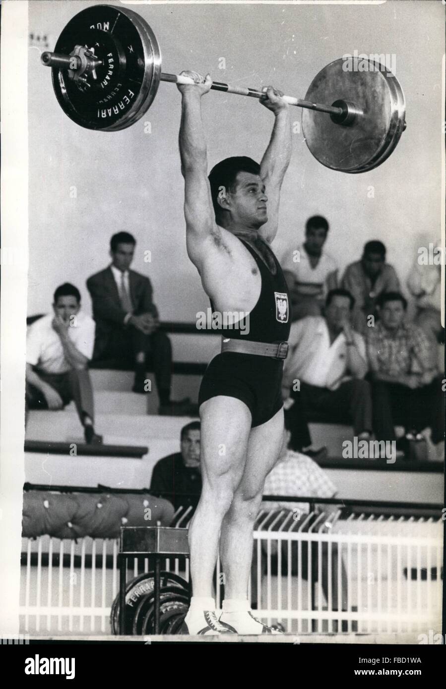 1968 - Polish heavyweight Palinski wins gold medal in ight lifting event breaks world record. The Polish heavy weight Palinski lifted 178,500 kgs. and won the gold medal in the weight lifting event to-day. He also set up new world record lifting 180 kgs. Photo Shows Palinski In action. © Keystone Pictures USA/ZUMAPRESS.com/Alamy Live News Stock Photo