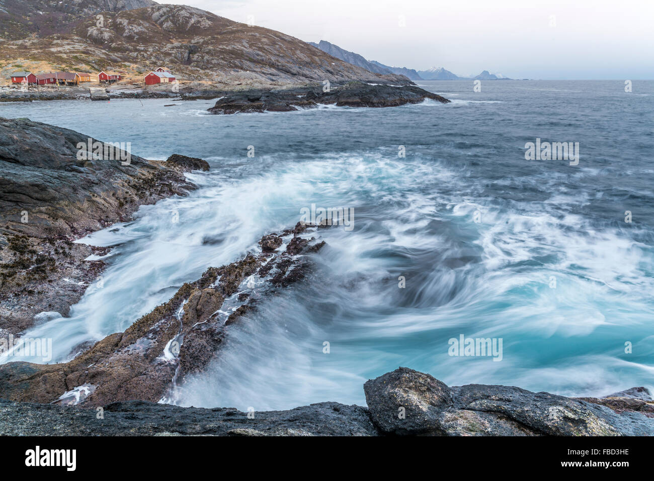 Nesland, Flakstadøy, Lofoten, Norway Stock Photo