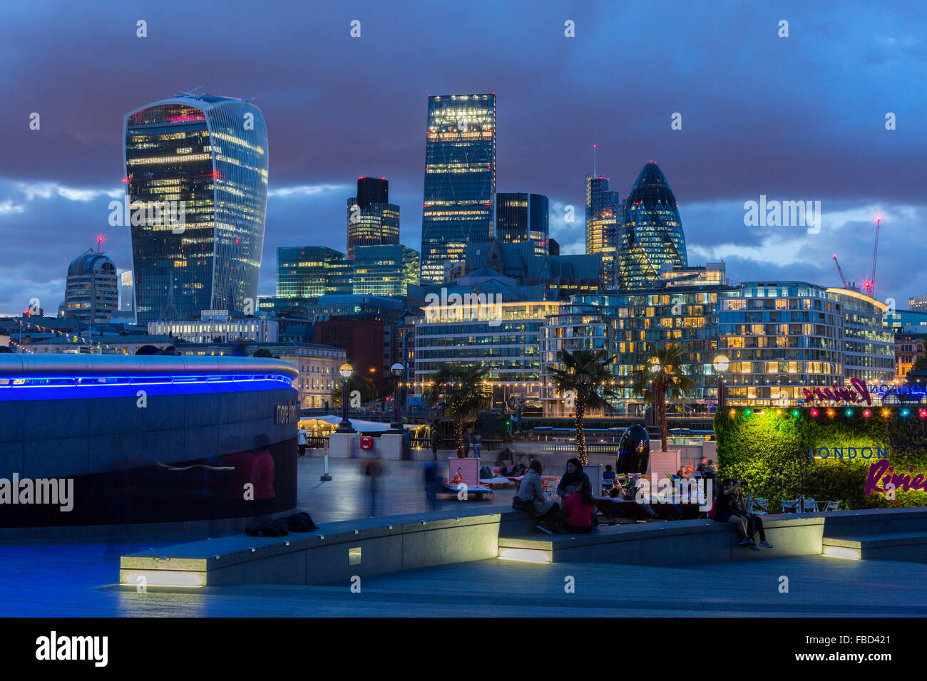 More London, The Scoop and skyscrapers, London, United Kingdom Stock