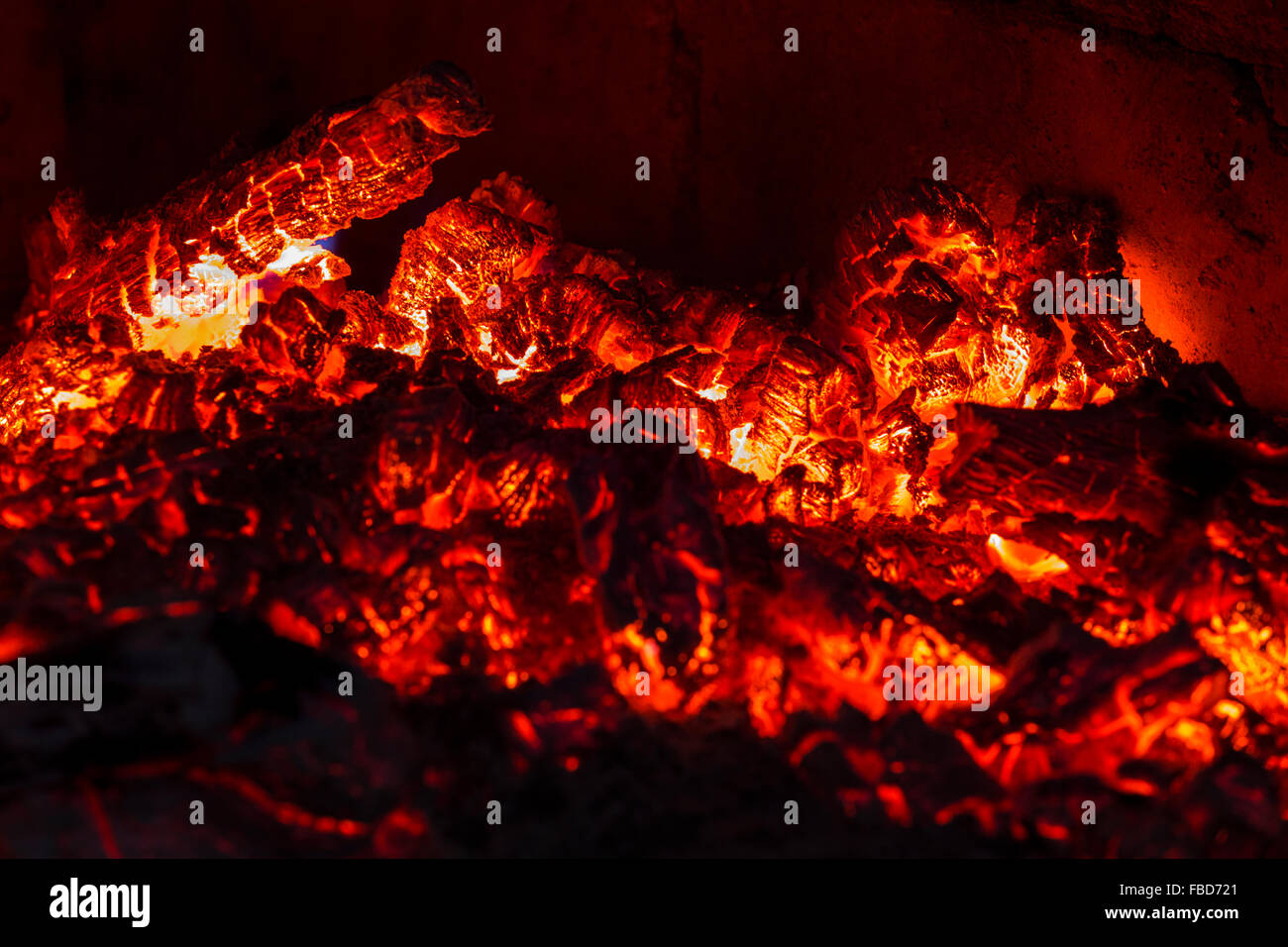 wood embers in a fireplace Stock Photo Alamy