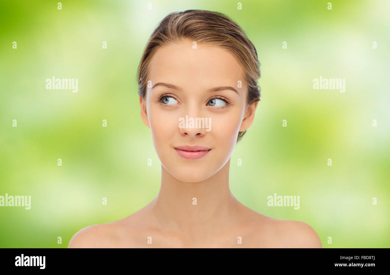 smiling young woman face and shoulders Stock Photo - Alamy