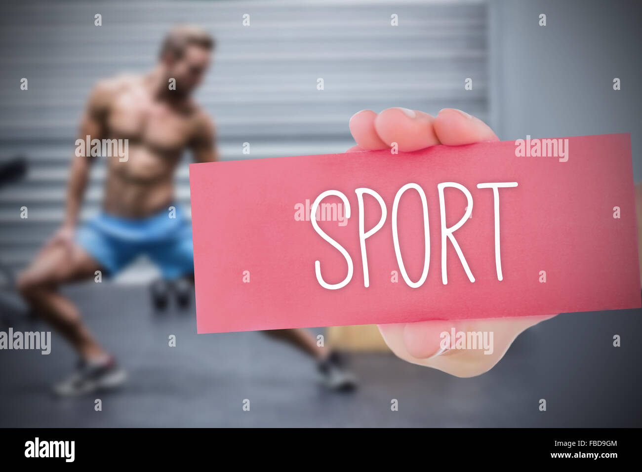 Sport against people background Stock Photo