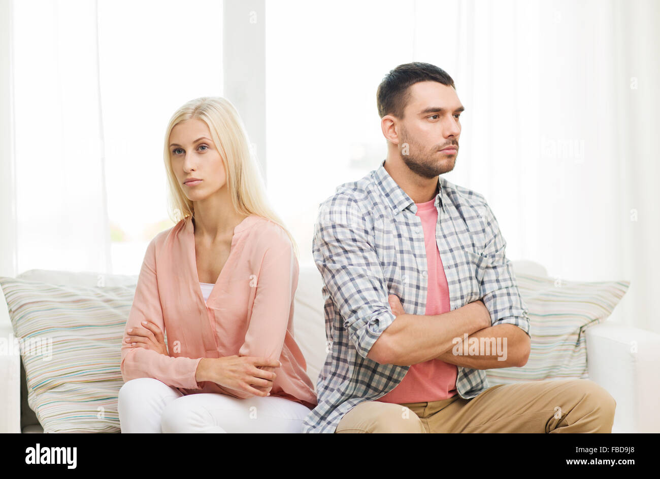 unhappy couple having argument at home Stock Photo - Alamy