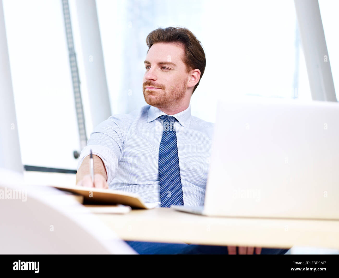 businessman thinking in office Stock Photo