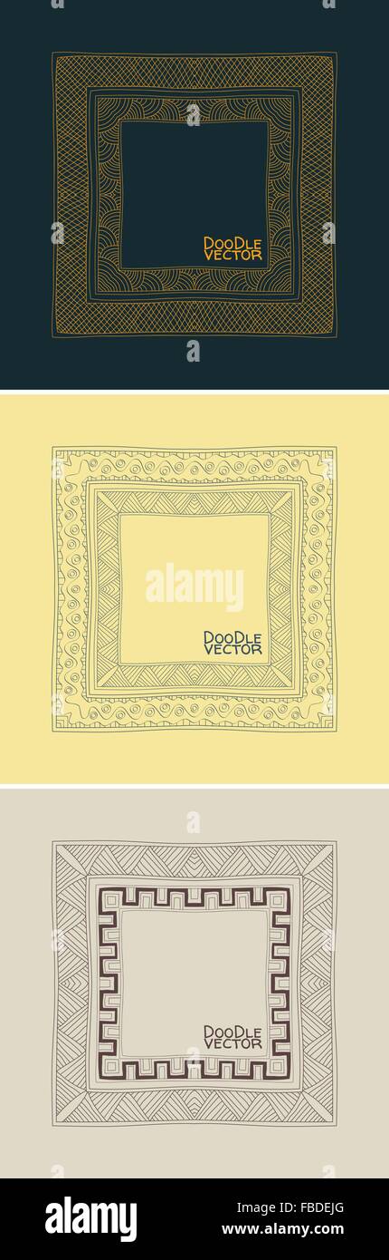 Hand Drawn Doodle Border Frames Stock Vector Image & Art - Alamy
