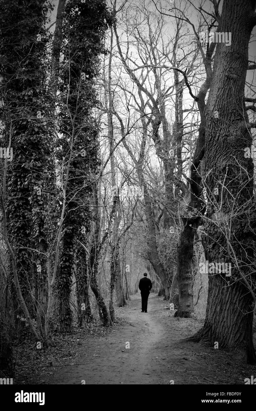 Long pathway into distance Black and White Stock Photos & Images - Alamy