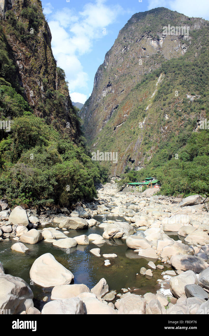 Inca Trail - Vilcanota River Sacred Valley near Aguas Calientes, Peru. Stock Photo