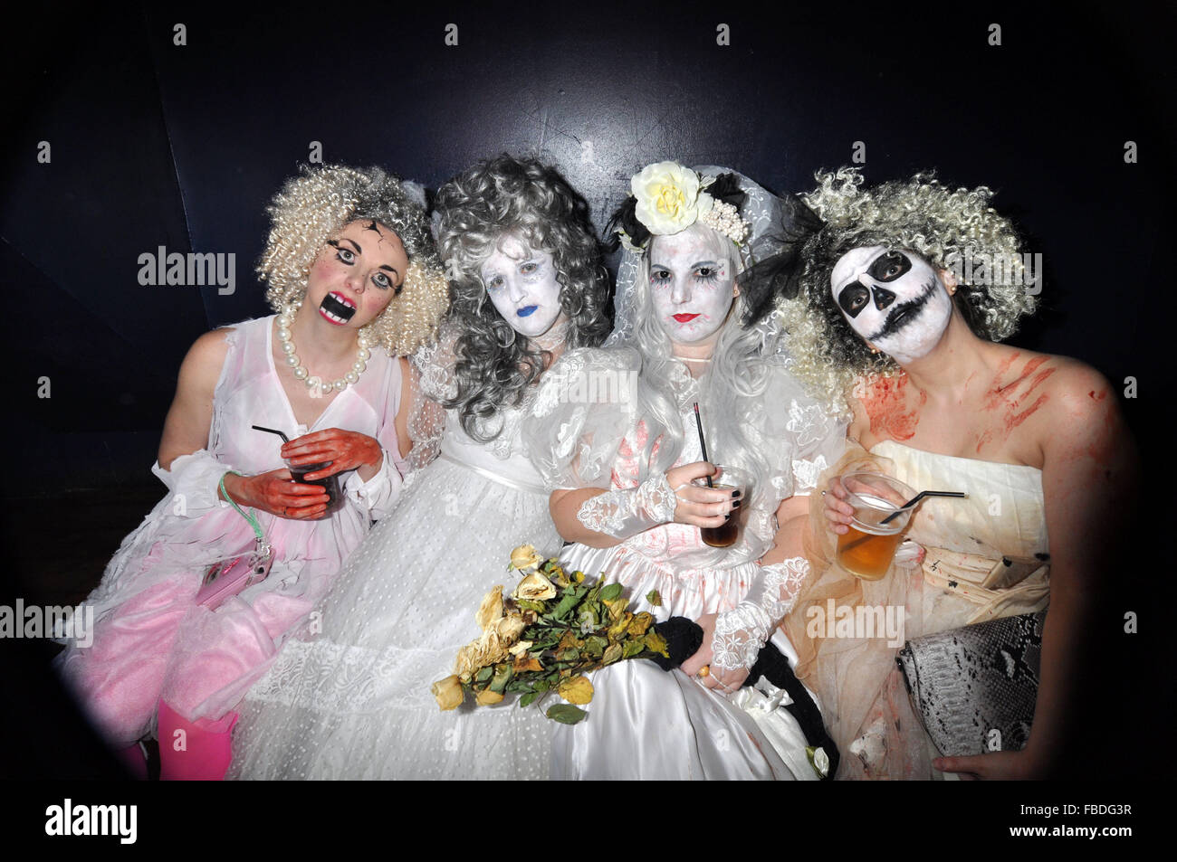 Halloween Costume Make up and party. London Night Life, Stock Photo