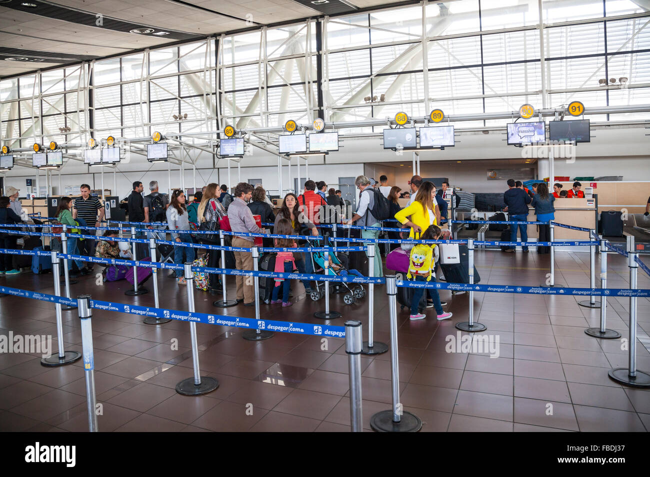 Check in, Santiago airport Stock Photo