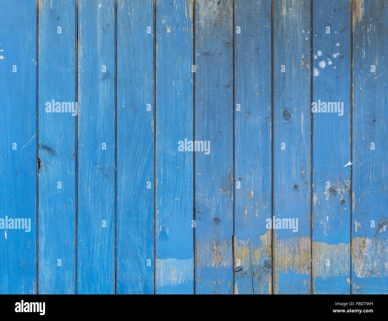 Full Frame Shot Of Blue Wooden Wall Stock Photo
