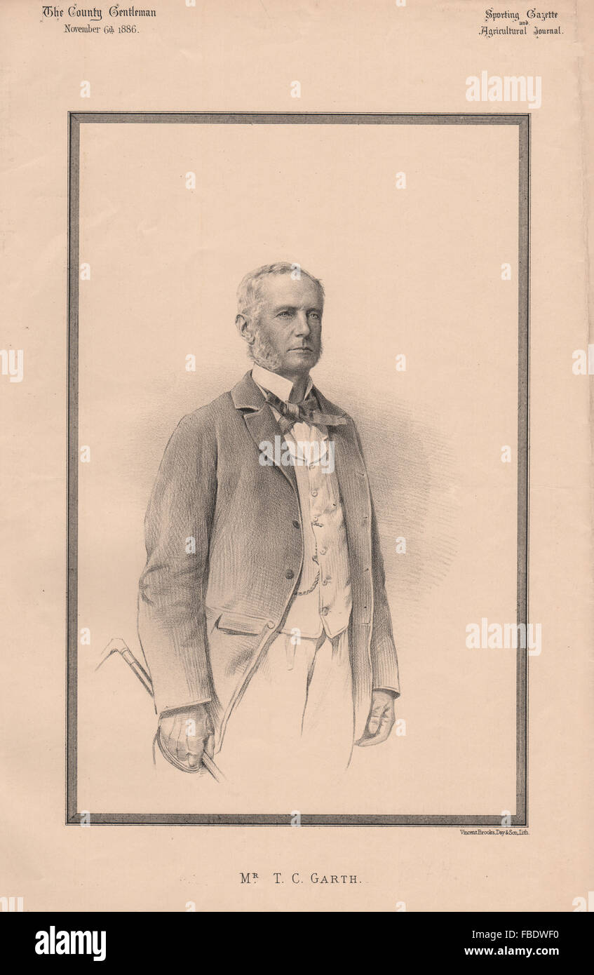 Mr. T.C. Garth, antique print 1886 Stock Photo