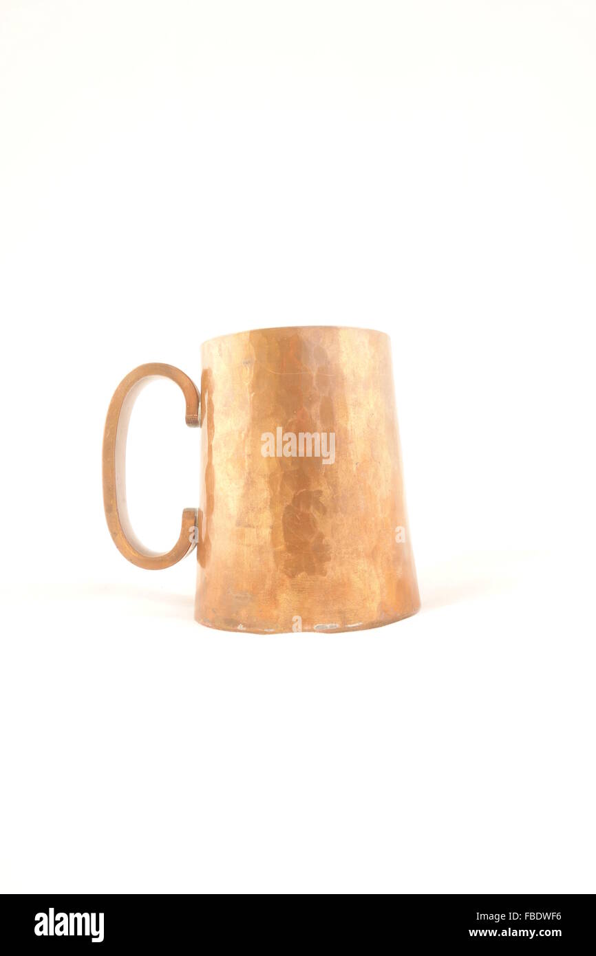 Copper Mug on White Background Stock Photo