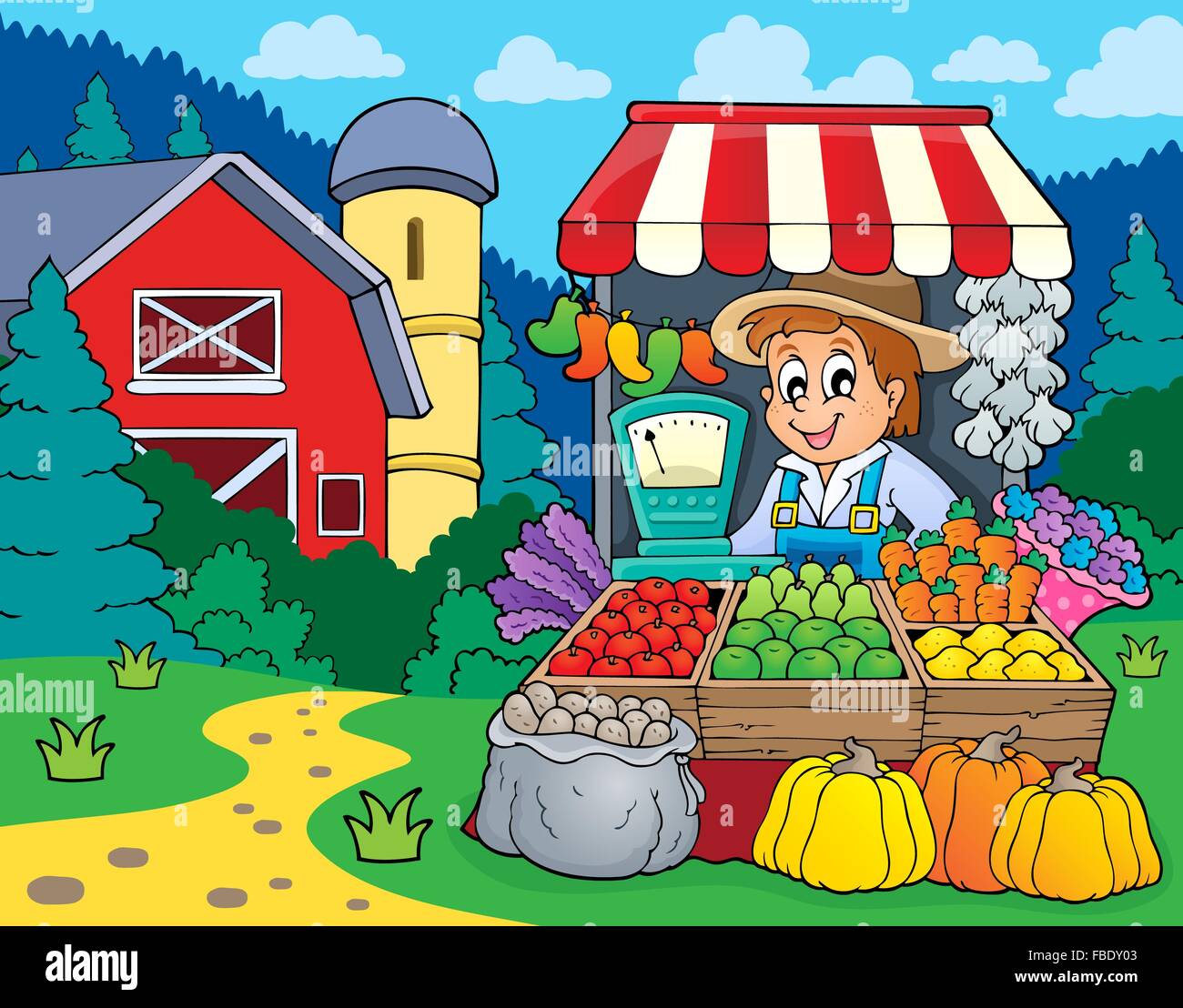 Farmer topic image 2 - picture illustration Stock Photo - Alamy
