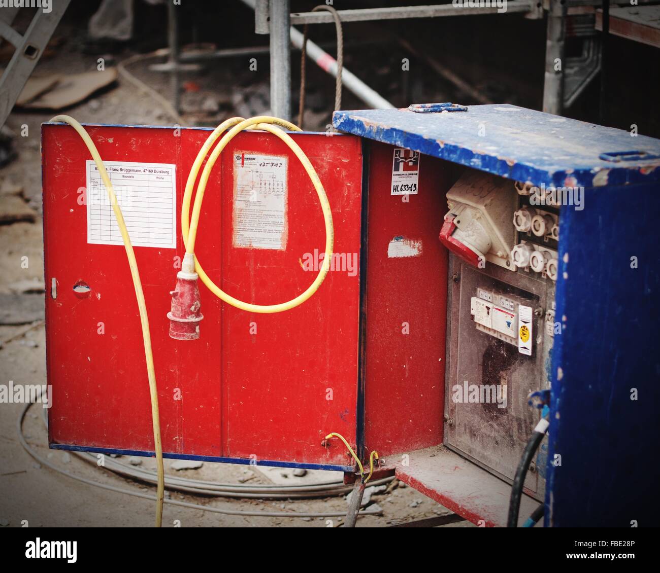CloseUp Of Meter Box In Construction Site Stock Photo Alamy