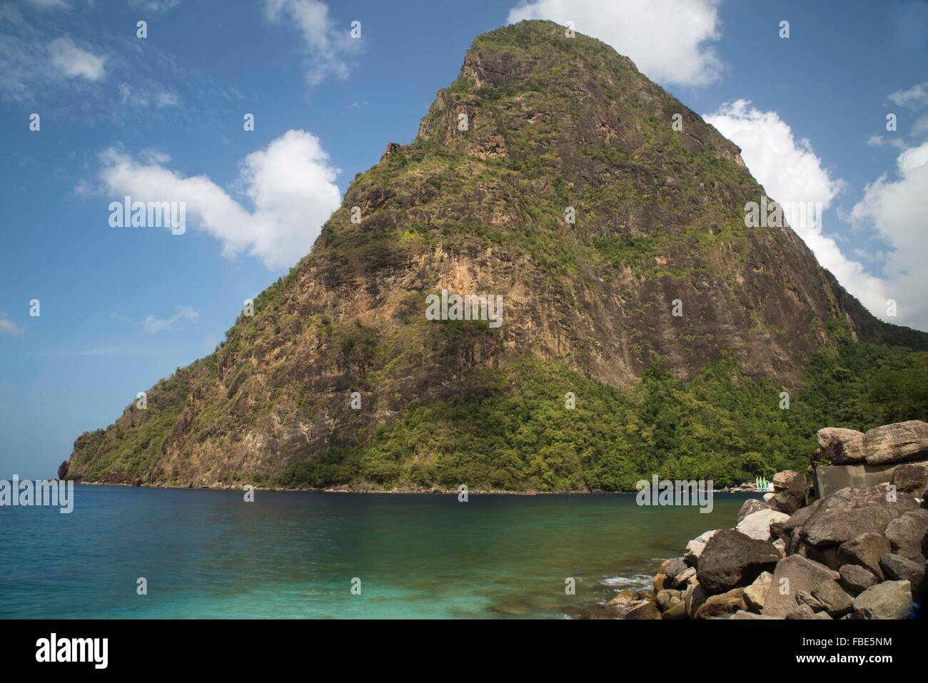 Petit Piton, Sugar Beach resort, St Lucia Stock Photo Alamy
