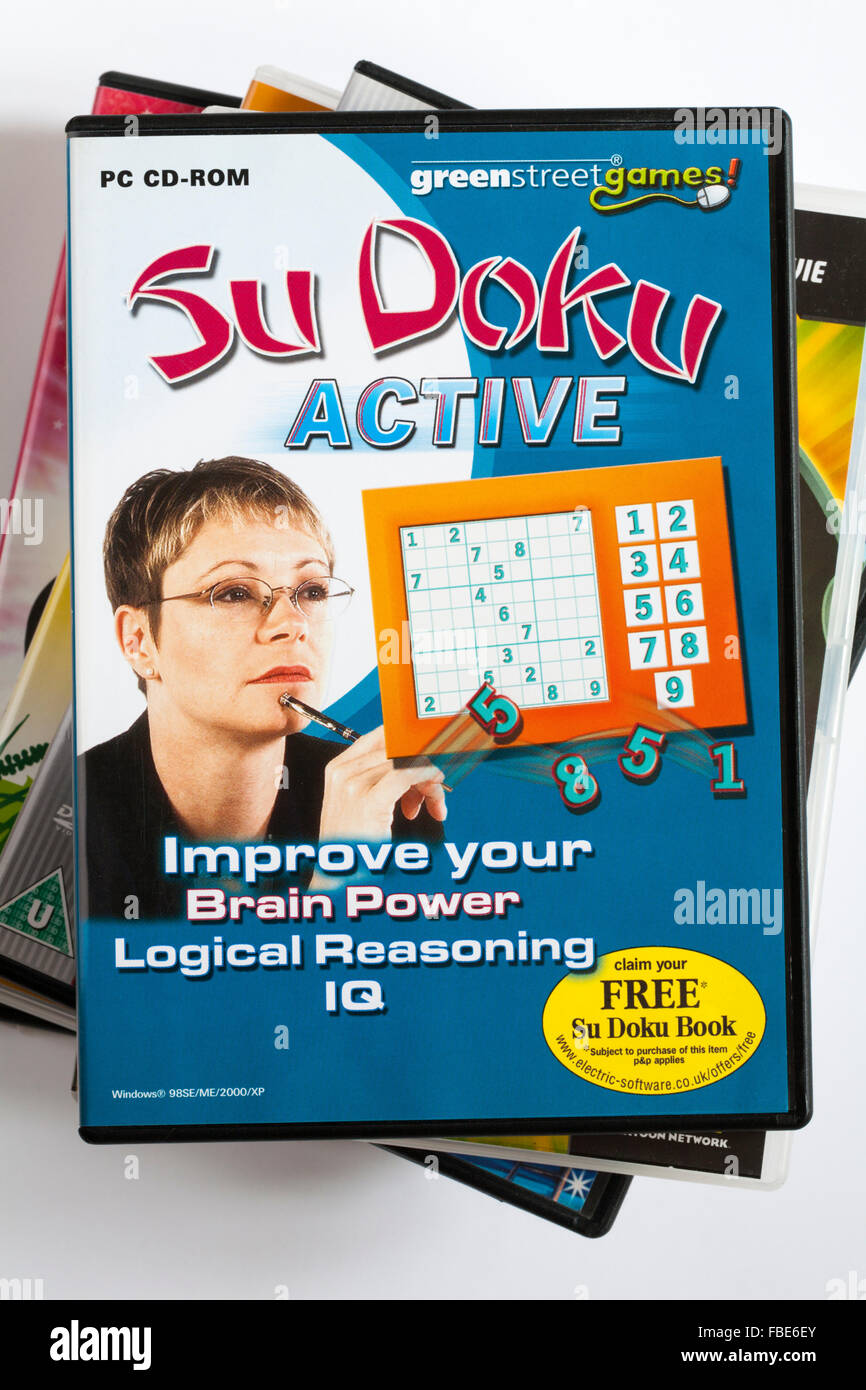 Su Doku Active PC CD-ROM Improve your brain power logical reasoning IQ Stock Photo