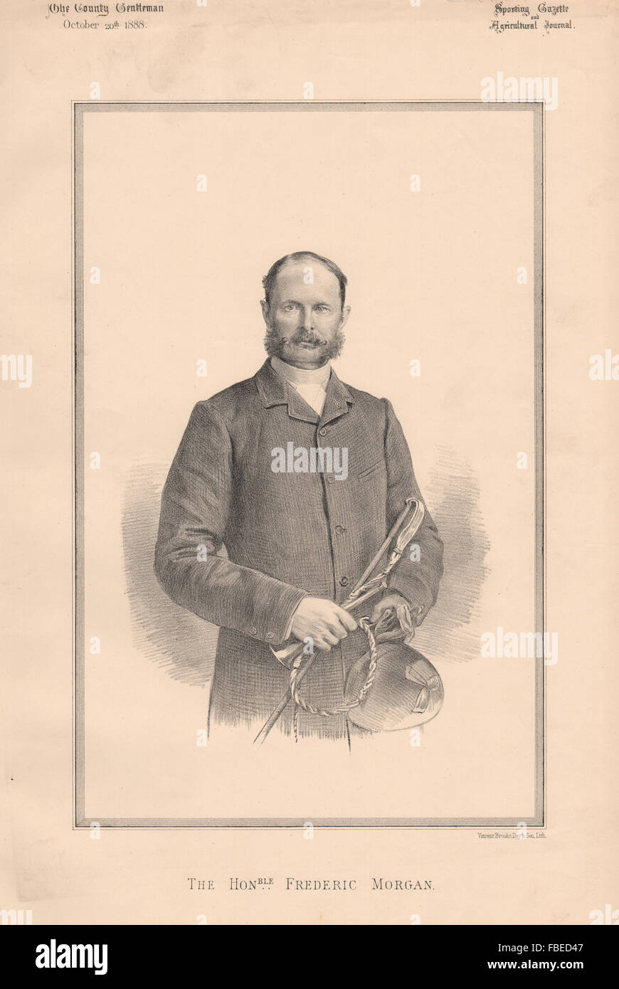 The Honourable Frederic Morgan, antique print 1888 Stock Photo