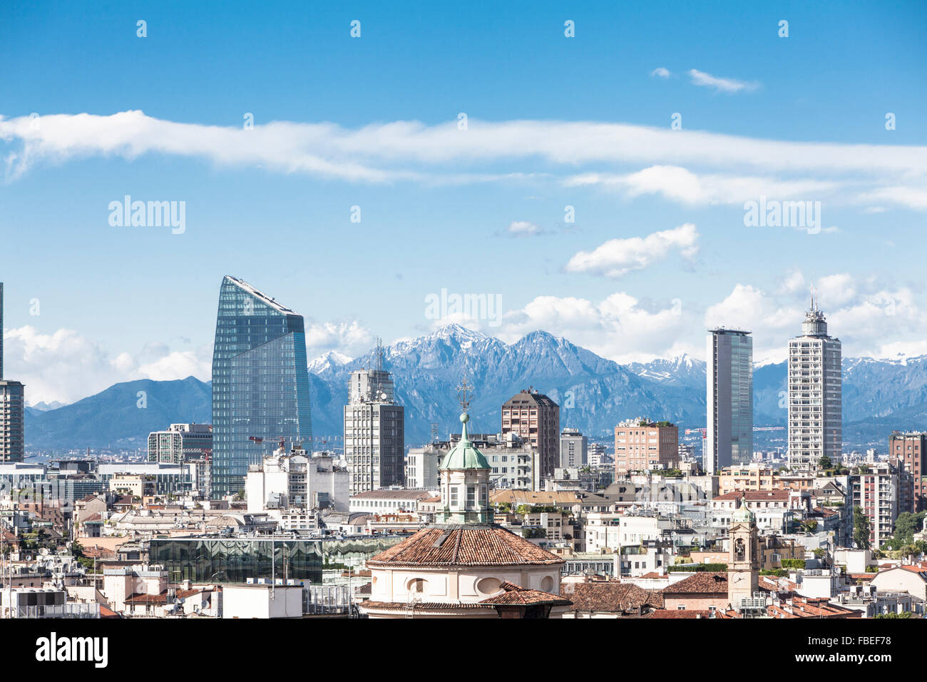 Milan skyline with buildings of the varesine project,the business center of Milan Stock Photo
