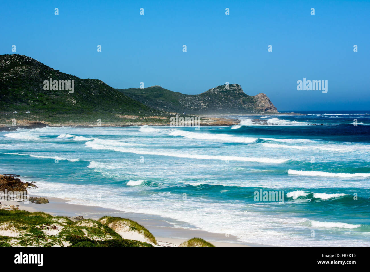 Rough sea along the Cape Peninsula Stock Photo