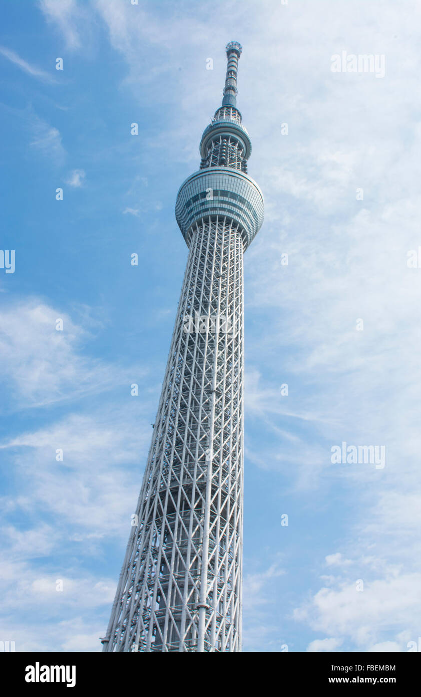 Tokyo Japan Tokyo Skytree tallest free standing radio tower in the world with radio and phone sensors Stock Photo