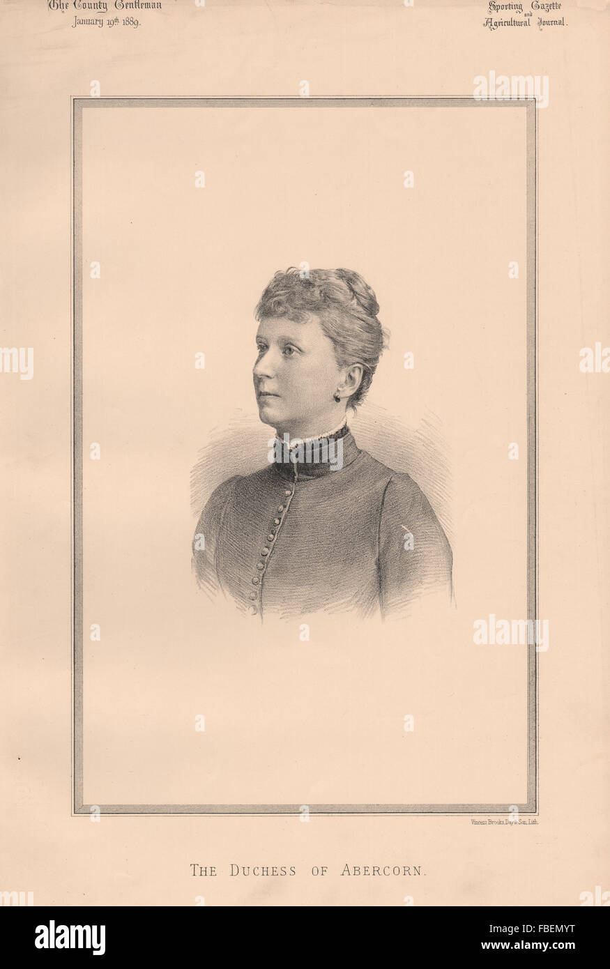 The Duchess of Abercorn, antique print 1889 Stock Photo