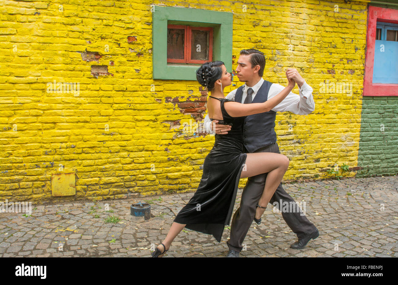 Buenos Aires Argentina La Boca tango dance with couple on street with ...