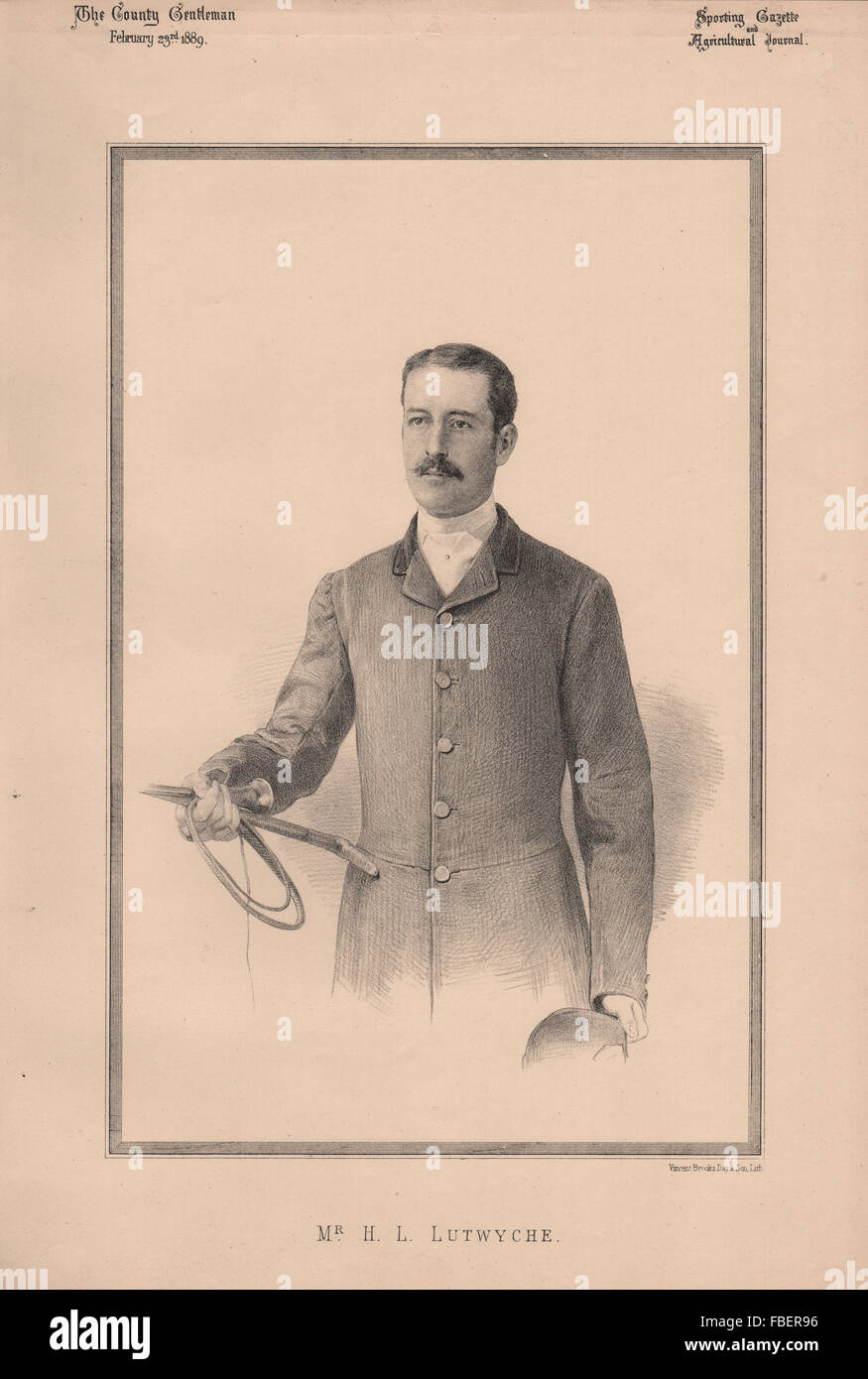 Mr. H.L. Lutwyche, antique print 1889 Stock Photo