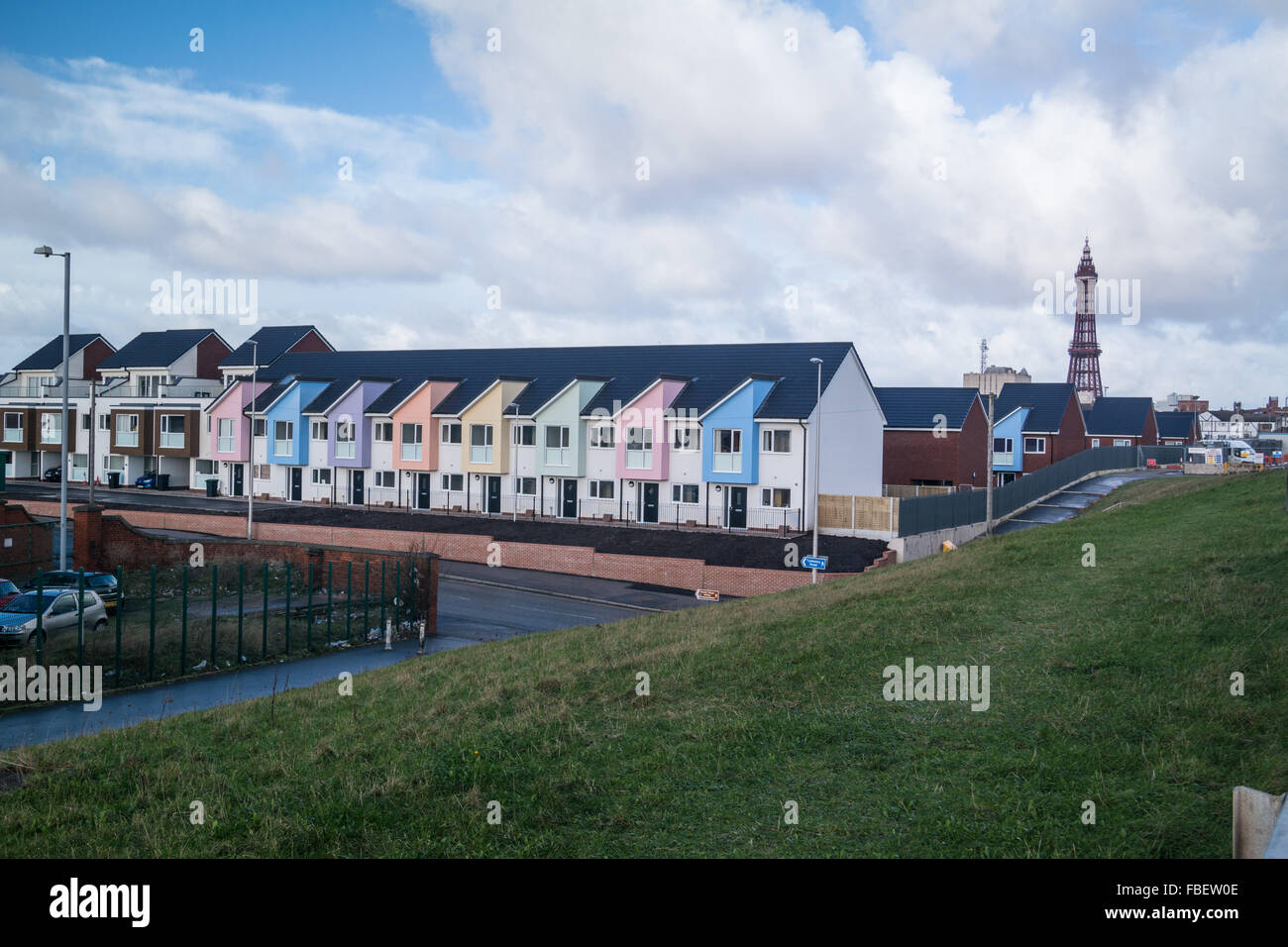 Hollinwood homes new housing scheme on Rigby rd Blackpool Stock Photo
