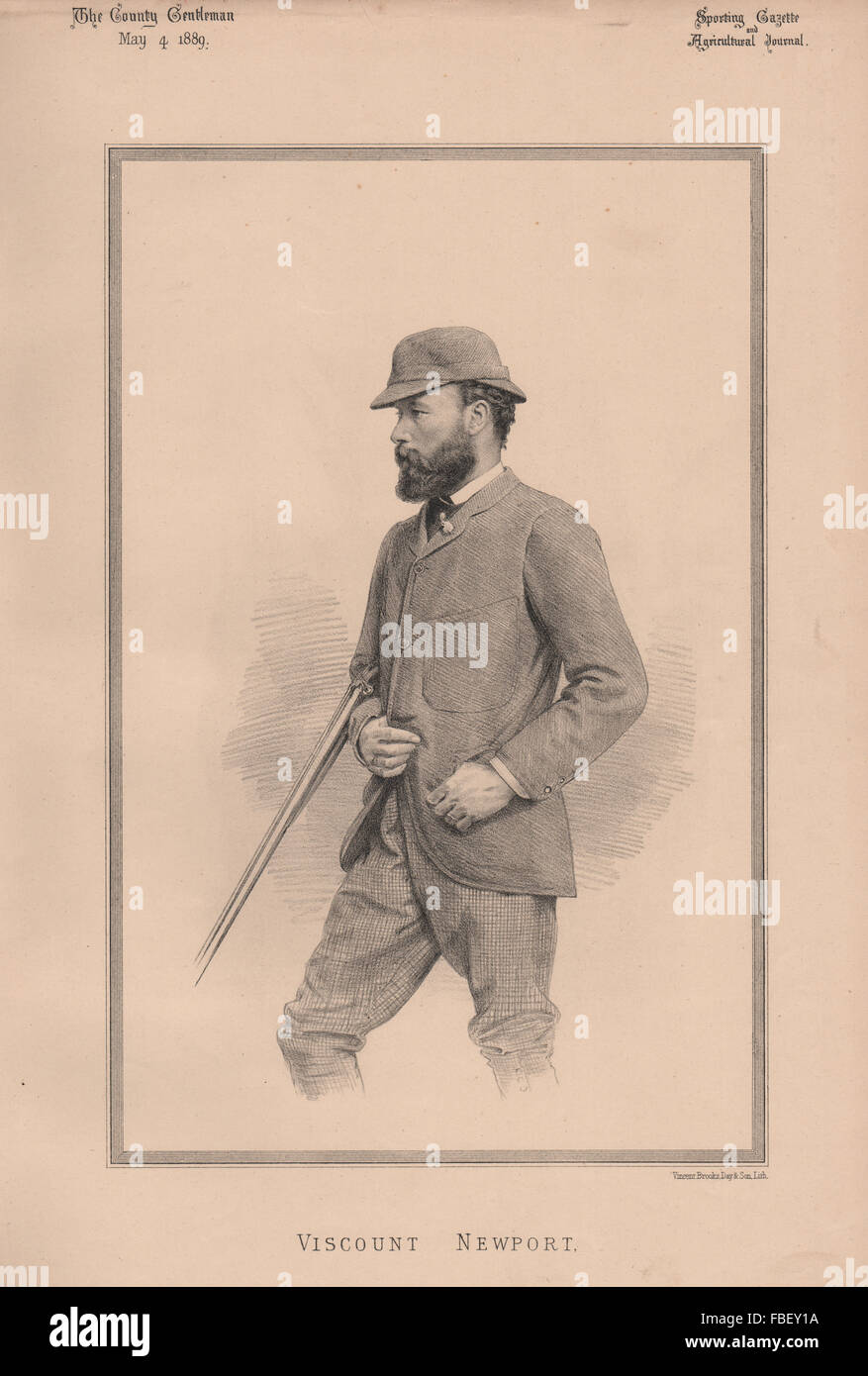 Viscount Newport, antique print 1889 Stock Photo Alamy