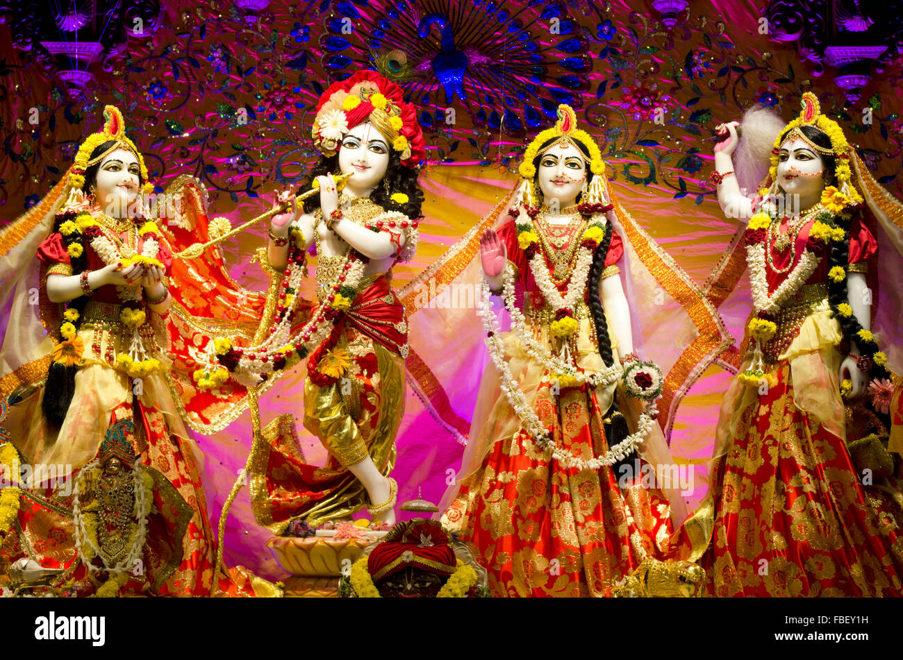 Idols of Lord Krishna and Radha in ISKCON Temple Chennai, Madras ...