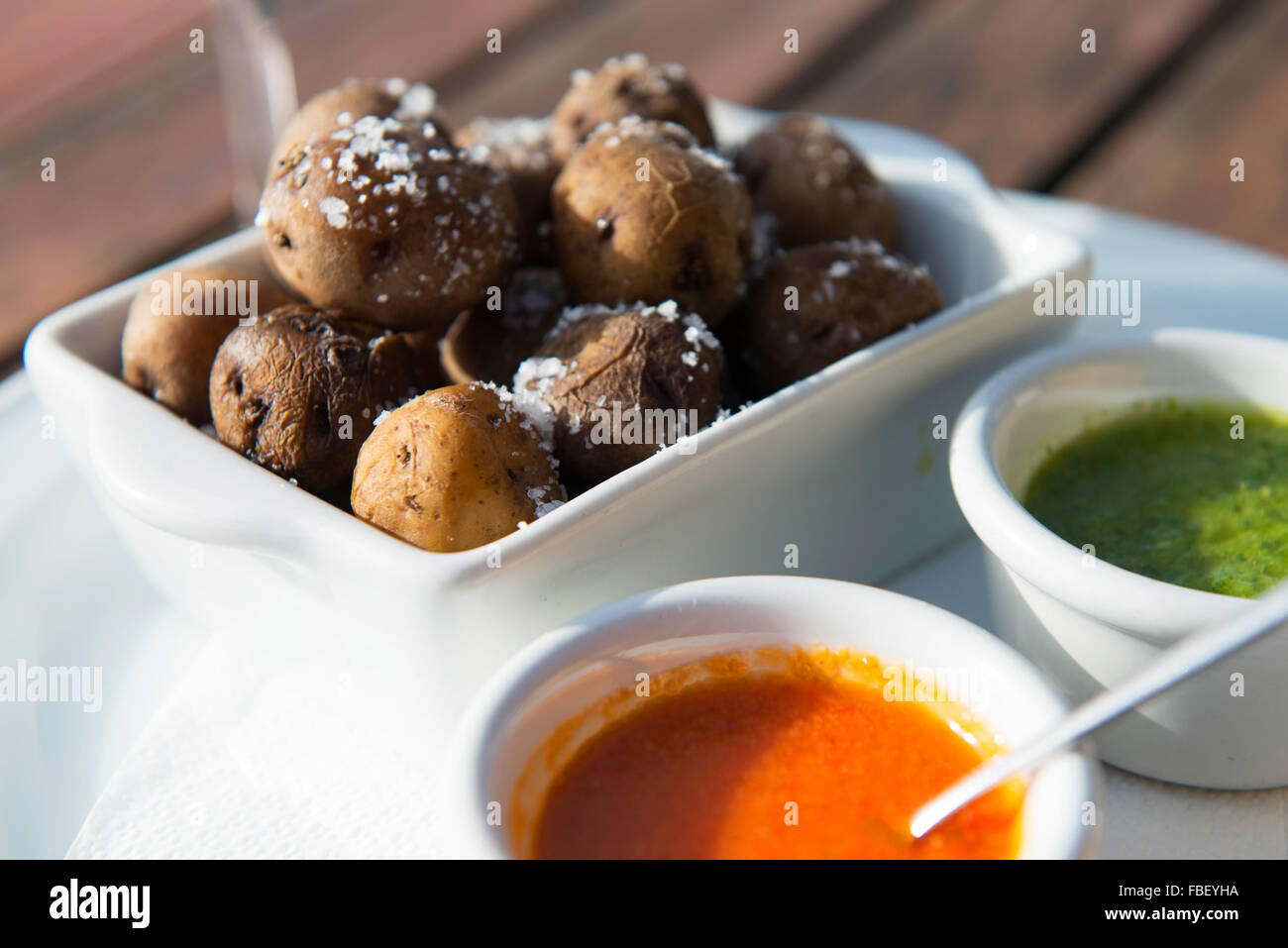 Directly Above Shot Of Canarian Wrinkly Potatoes Stock Photo
