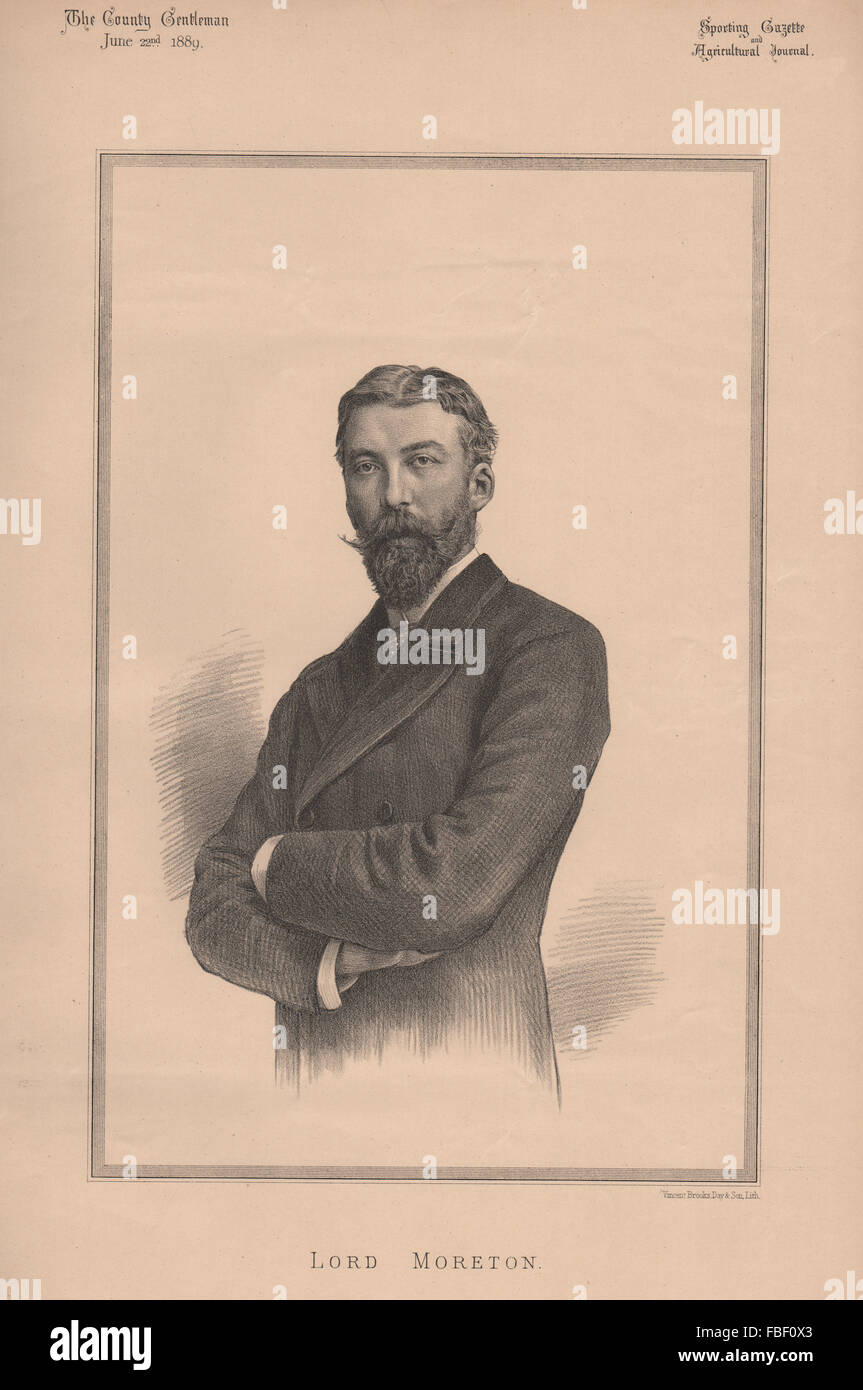 Lord Moreton, antique print 1889 Stock Photo