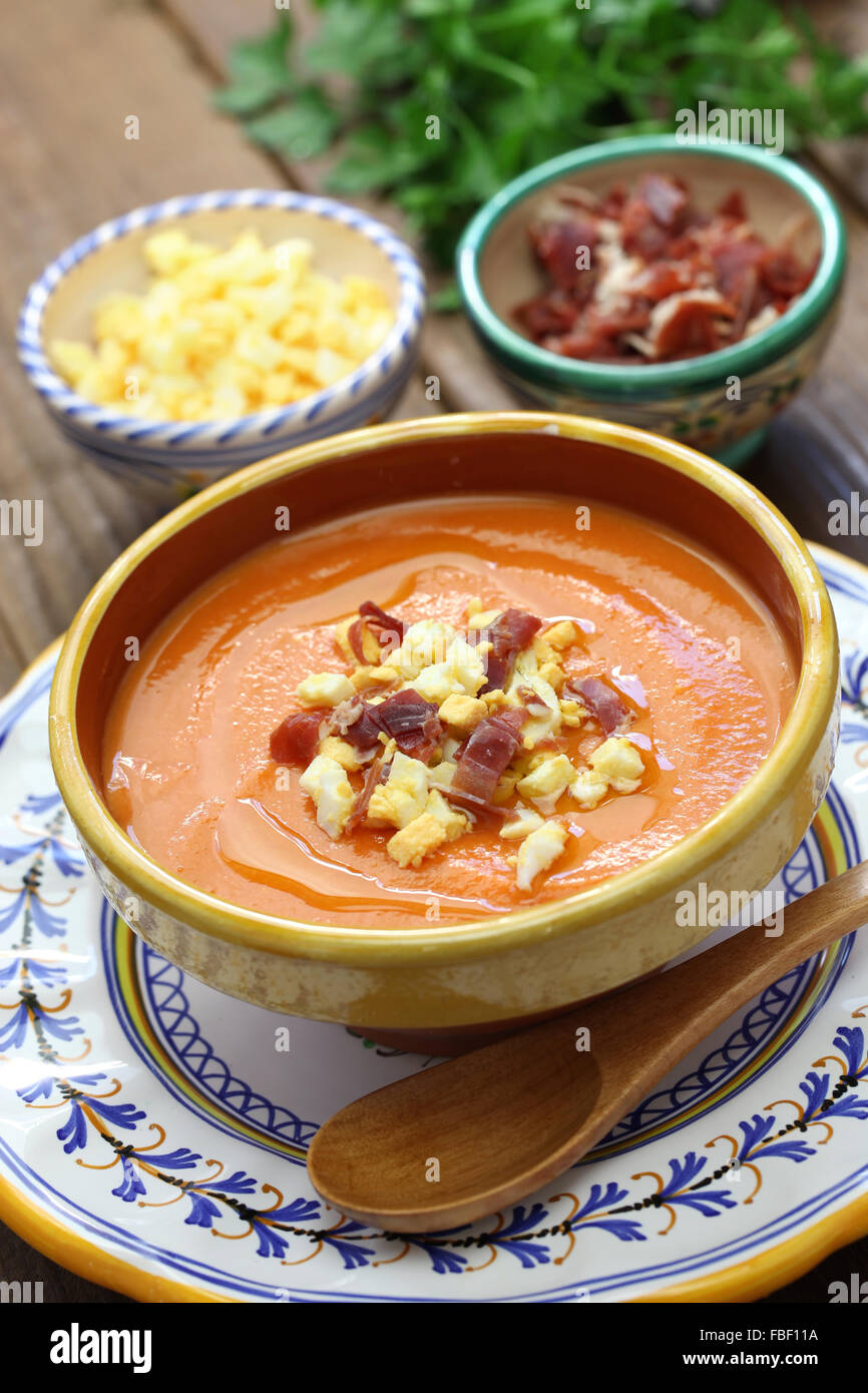 salmorejo, chilled tomato soup, spanish food Stock Photo