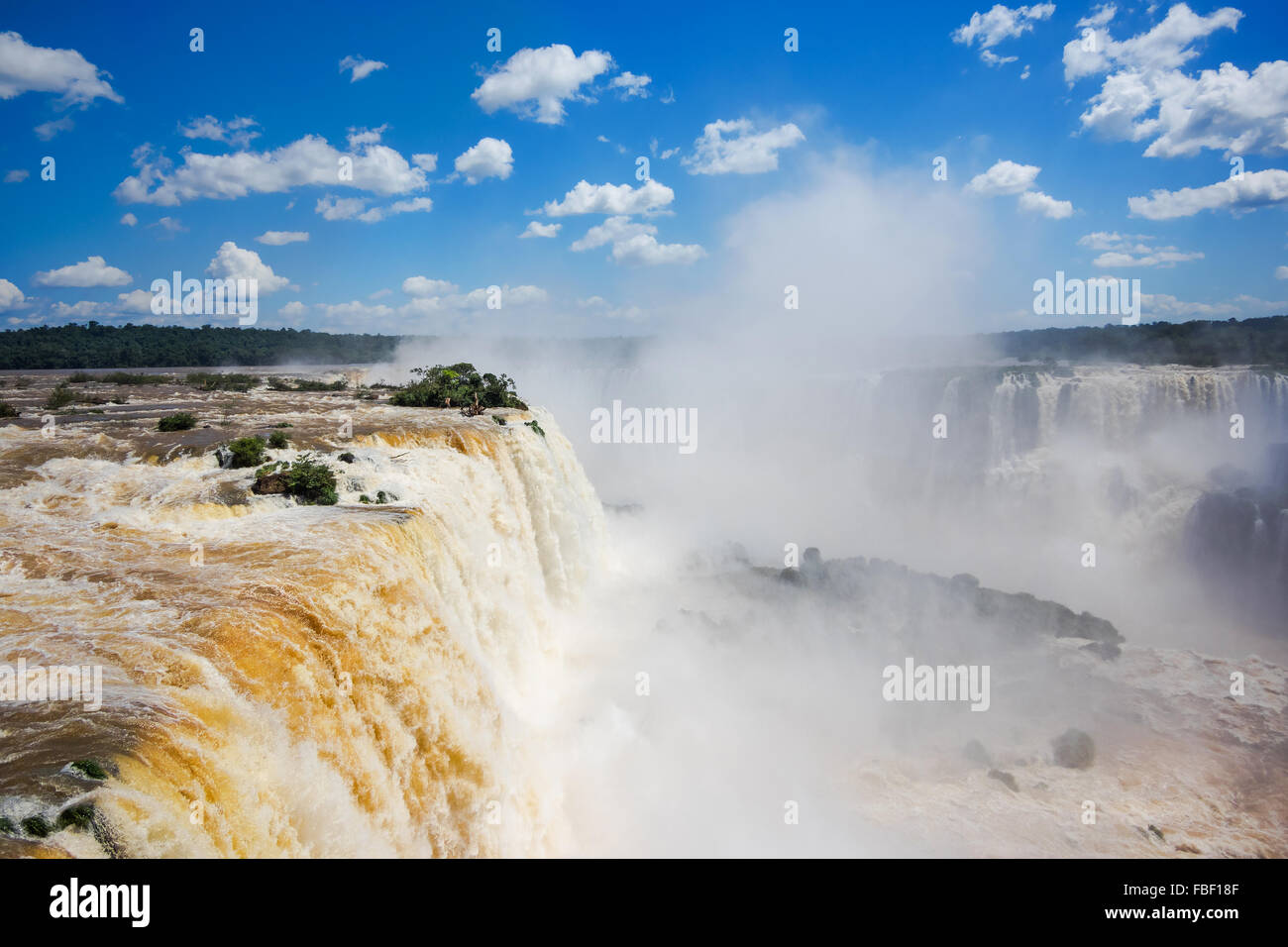 Iguassu Falls, on the border of Argentina and Brazil. Stock Photo