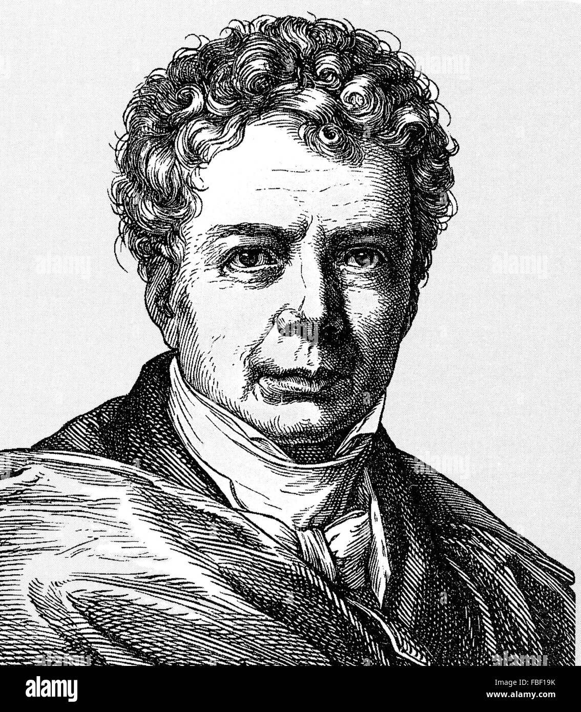 FRIEDRICH WILHELM SCHELLING (1775-1854) German philosopher in an engraving based on an 1835 painting Stock Photo