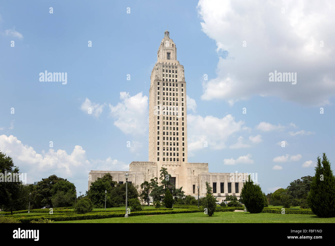 Louisiana State Capitol building which is located in Baton Rouge, LA, USA. Stock Photo
