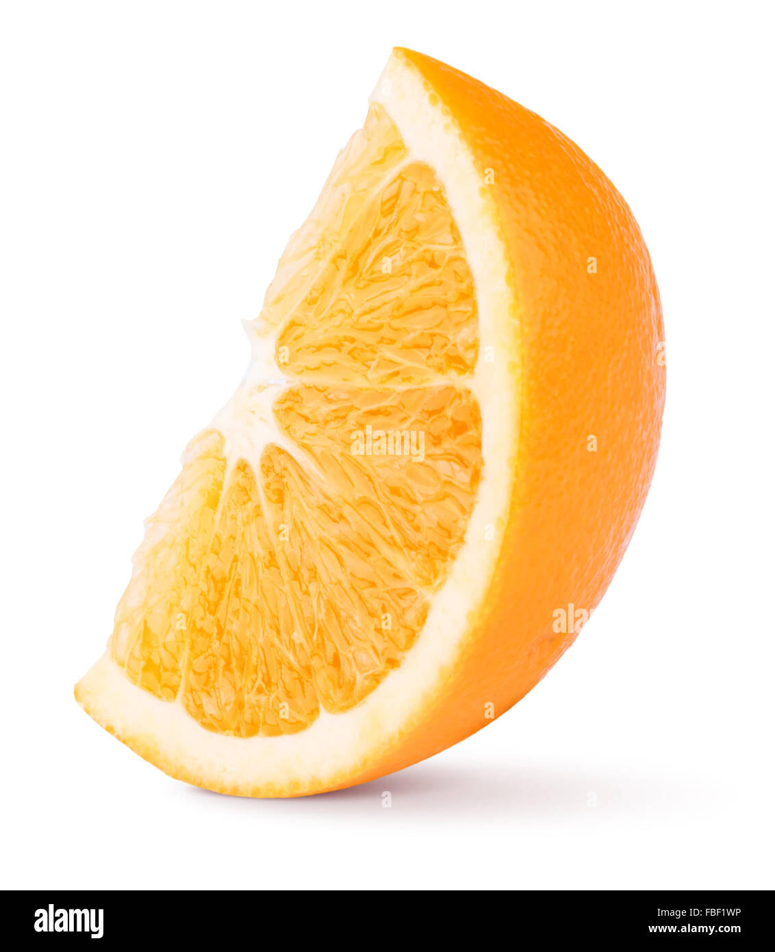 Slice of orange citrus fruit isolated on white background Stock Photo ...