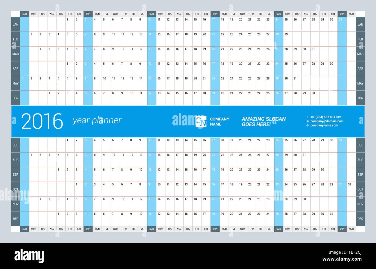 Wall Calendar Template 2016 from c8.alamy.com