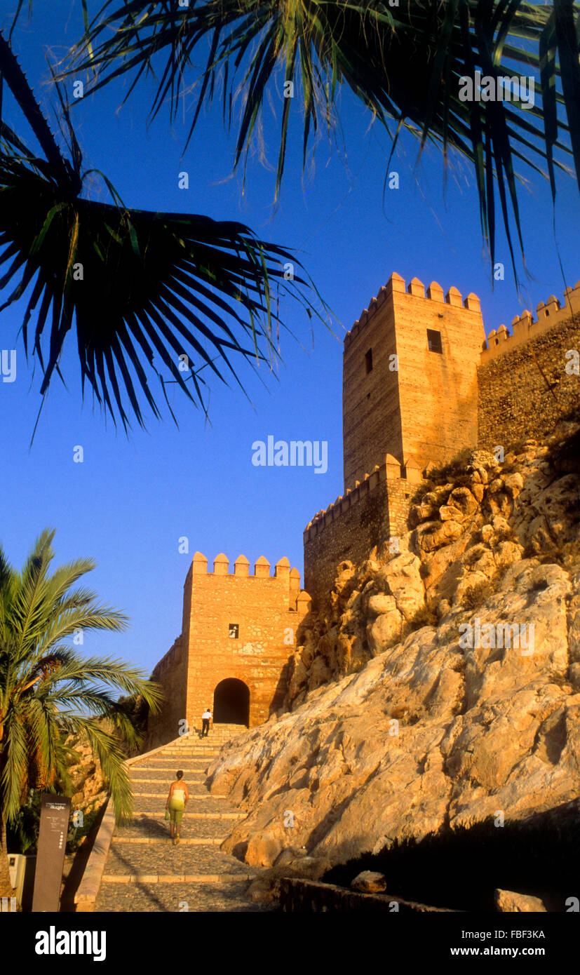 Alcazaba.`Torre de los espejos´. Tower of Mirrors.Almeria, Andalucia, Spain  Stock Photo - Alamy