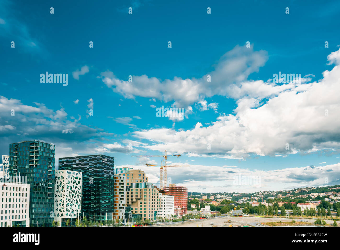 OSLO, NORWAY - JULY 31, 2014: View of Cityscape in Oslo, Norway. Summer Season Stock Photo