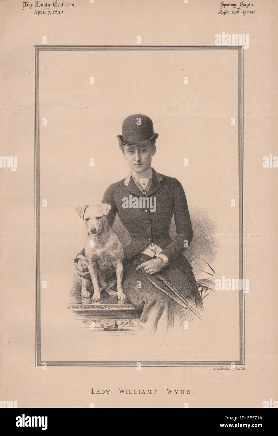 Lady Williams Wynn, antique print 1890 Stock Photo