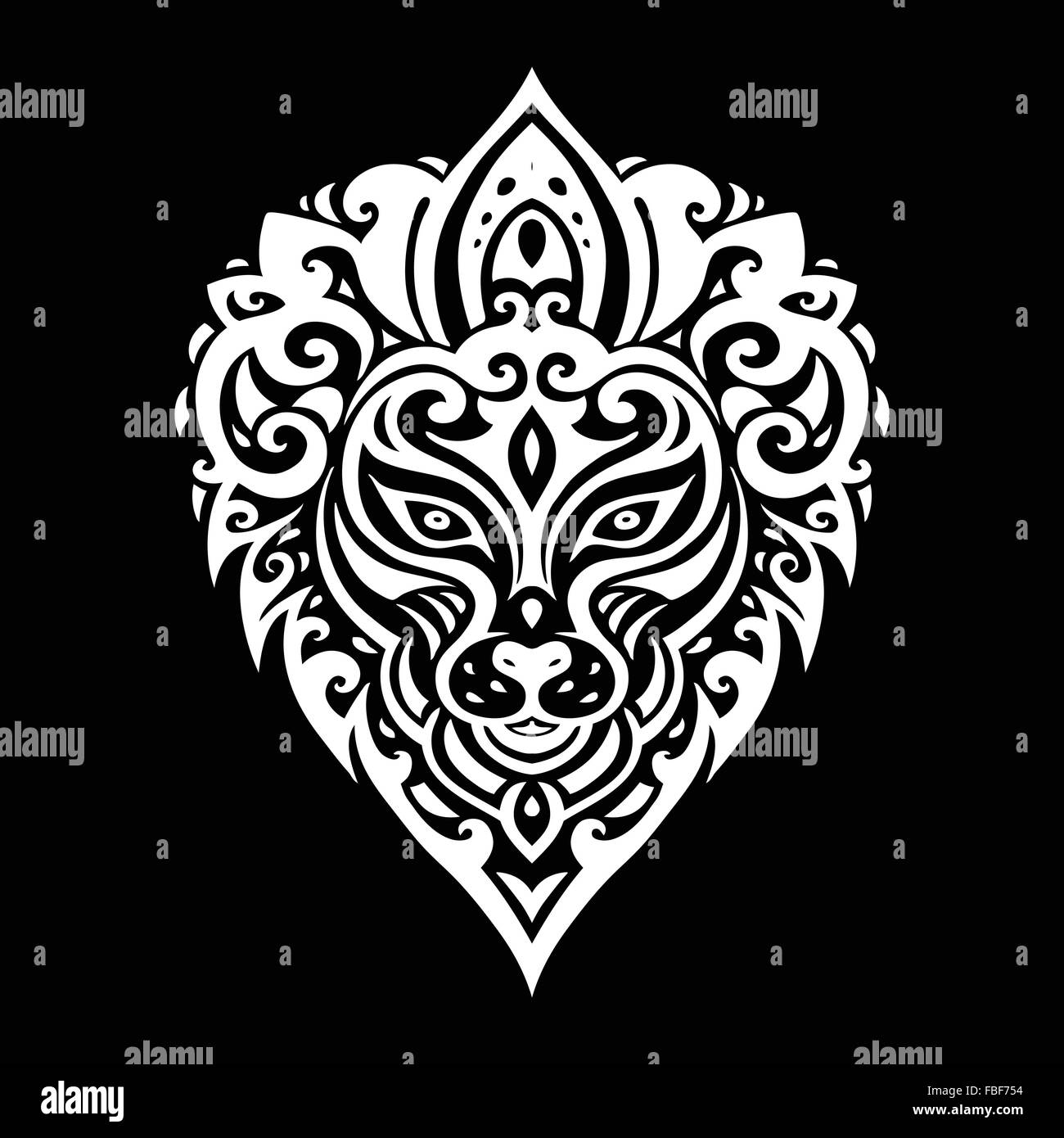Lions head. Tribal pattern Stock Vector Image & Art Alamy