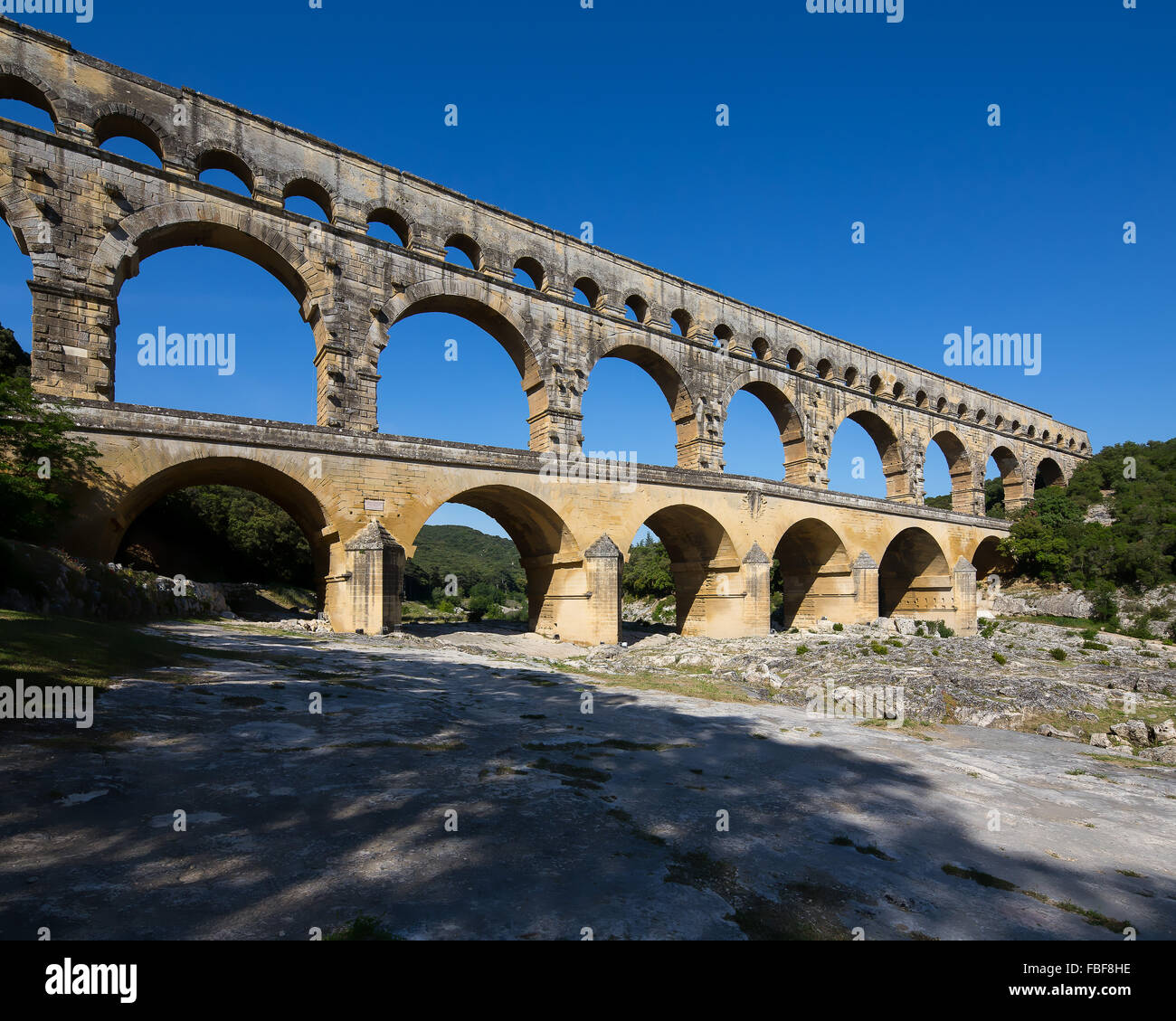 Pont du Gard (Gard Bridge) is an ancient Roman aqueduct bridge that ...