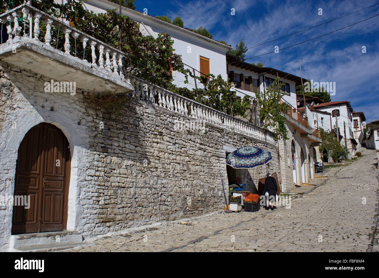 old street of Berat, Albania Stock Photo Alamy