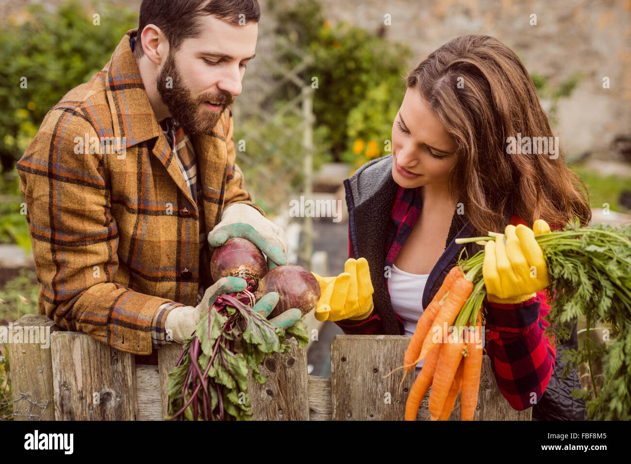 Young couple looking at vegetables Stock Photo - Alamy